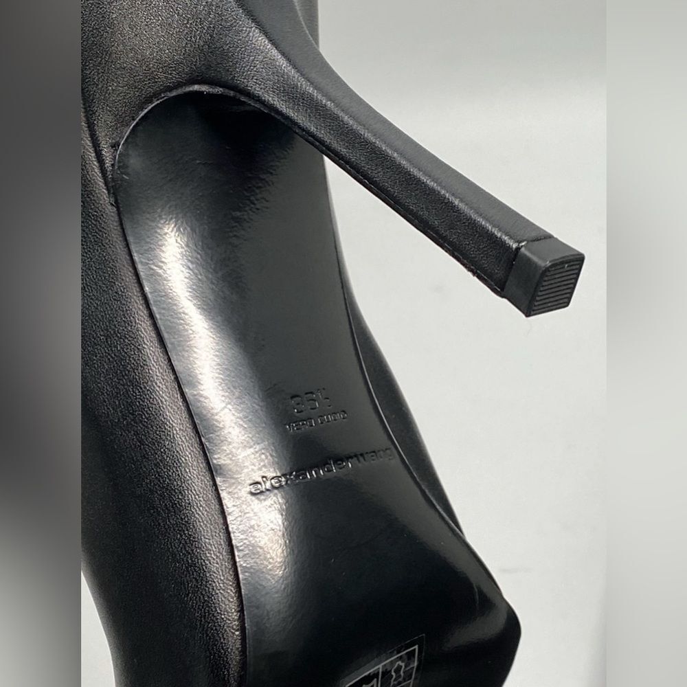 Alexander Wang Delphine brand-embossed leather heeled knee-high boots size 36.5 - Picture 15 of 15